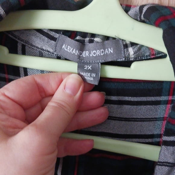 Alexander Jordan Glen Plaid Half Button Tunic Size XL - Picture 6 of 9